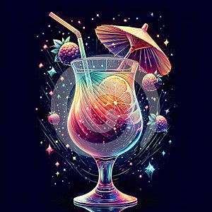 a stylish drink with a posterization effect