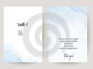 Stylish dusty blue liquid ink vector design cards