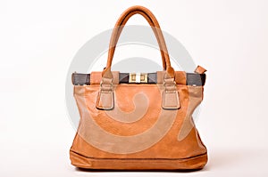 Stylish and elegant brown leather ladies bag