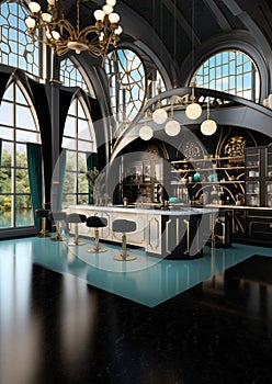Stylish elegant luxury Art Deco kitchen