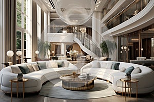 Stylish elegant luxury Art Deco open living room