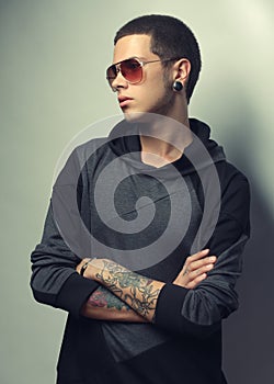 Stylish fashion young man portrait