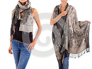 Stylish Feminine Scarf with Oriental Pattern