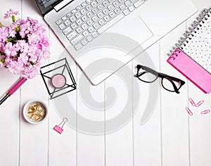 Stylish feminine workplace