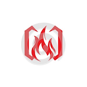 stylish fire flames vector icons illustrations in white background