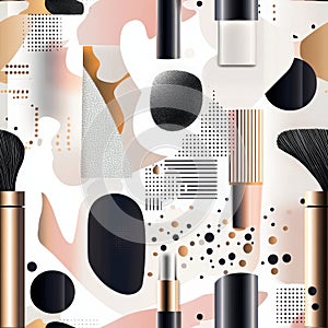 Modern beauty tools with abstract geometric patterns