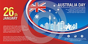 Stylish flyer, with Australia Flag Style and wave design