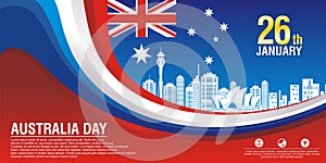 Stylish flyer, with Australia Flag Style and wave design