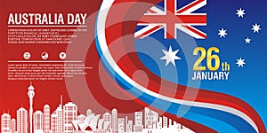 Stylish flyer, with Australia Flag Style and wave design