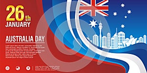 Stylish flyer, with Australia Flag Style and wave design