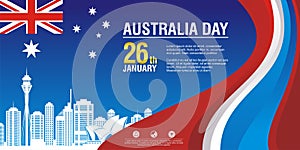 Stylish flyer, with Australia Flag Style and wave design