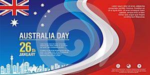 Stylish flyer, with Australia Flag Style and wave design