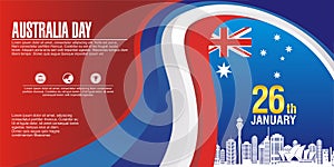 Stylish flyer, with Australia Flag Style and wave design