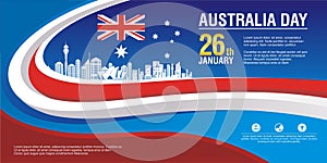 Stylish flyer, with Australia Flag Style and wave design