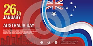 Stylish flyer, with Australia Flag Style and wave design