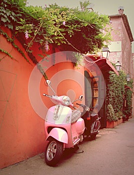 Stylish funky scooter in Saint Tropez photo