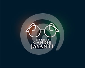 stylish gandhi jayanti celebration banner with spectacles design vector