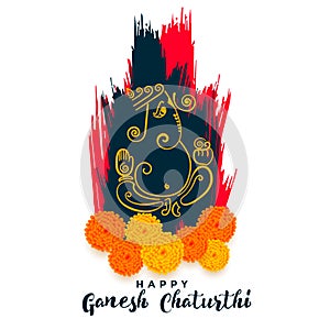 Stylish ganesh chaturthi festival greeting background design