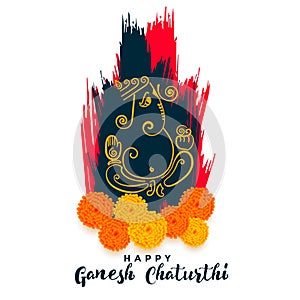 Stylish ganesh chaturthi festival greeting background design photo