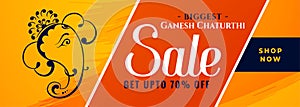 Stylish ganesh chaturthi festival sale banner design