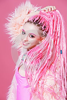 Long pink dreadlocks