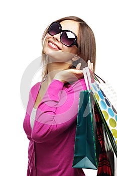 Stylish Girl with shopping bags