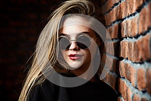 Stylish girl in sunglasses