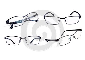 Stylish glasses on a white background