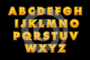 Stylish gold alphabet vector