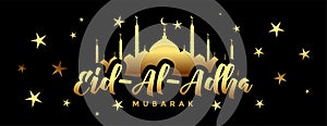Stylish golden eid al adha bakrid festival banner