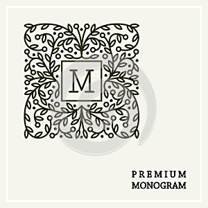 Stylish and graceful floral monogram design