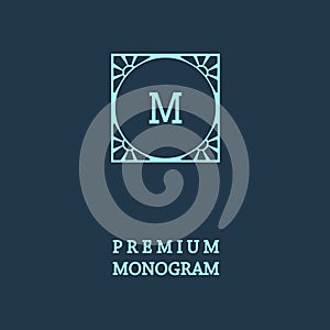 Stylish graceful monogram in Art Nouveau style