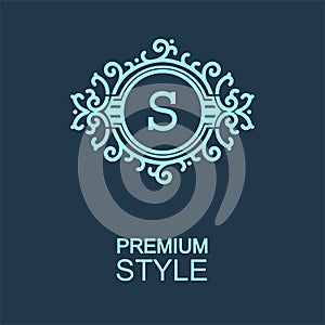 Stylish graceful monogram in Art Nouveau style