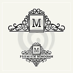 Stylish graceful monogram in Victorian Style