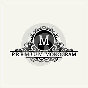 Stylish graceful monogram in Victorian Style