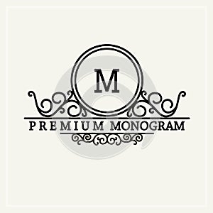 Stylish graceful monogram in Victorian Style