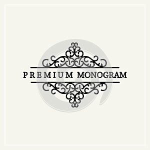 Stylish graceful monogram in Victorian Style