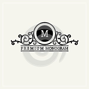 Stylish graceful monogram in Victorian Style