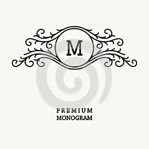 Stylish graceful monogram in Victorian Style