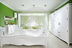 Stylish green bedroom