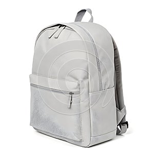 Grey Backpack isolated on white background