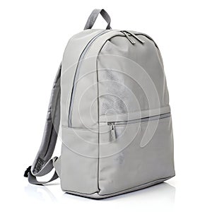 Grey Backpack isolated on white background