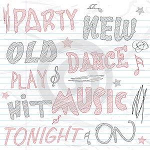 Stylish hand drawn text design.