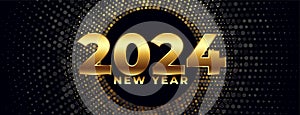 stylish happy new year 2024 greeting banner design