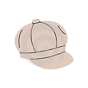 Stylish hat. Fashion male female kepi, elegant headwear isolated on white background. Vector cartoon illustration