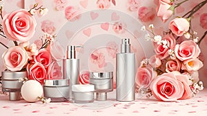 A Stylish Holiday Product Showcase with Delicate Floral Touches photo
