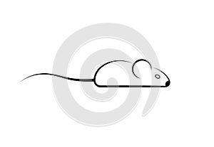 Stylish icon of a mouse icone for background and print. photo