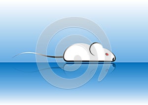 Stylish icon of a white mouse icone for background and print. photo