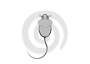 Stylish icon of a white mouse PC icon for web and print. Minimalistic symbol of the home of a rodent mouse