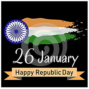 Stylish Indian Happy Republic Day Banner Vector Design